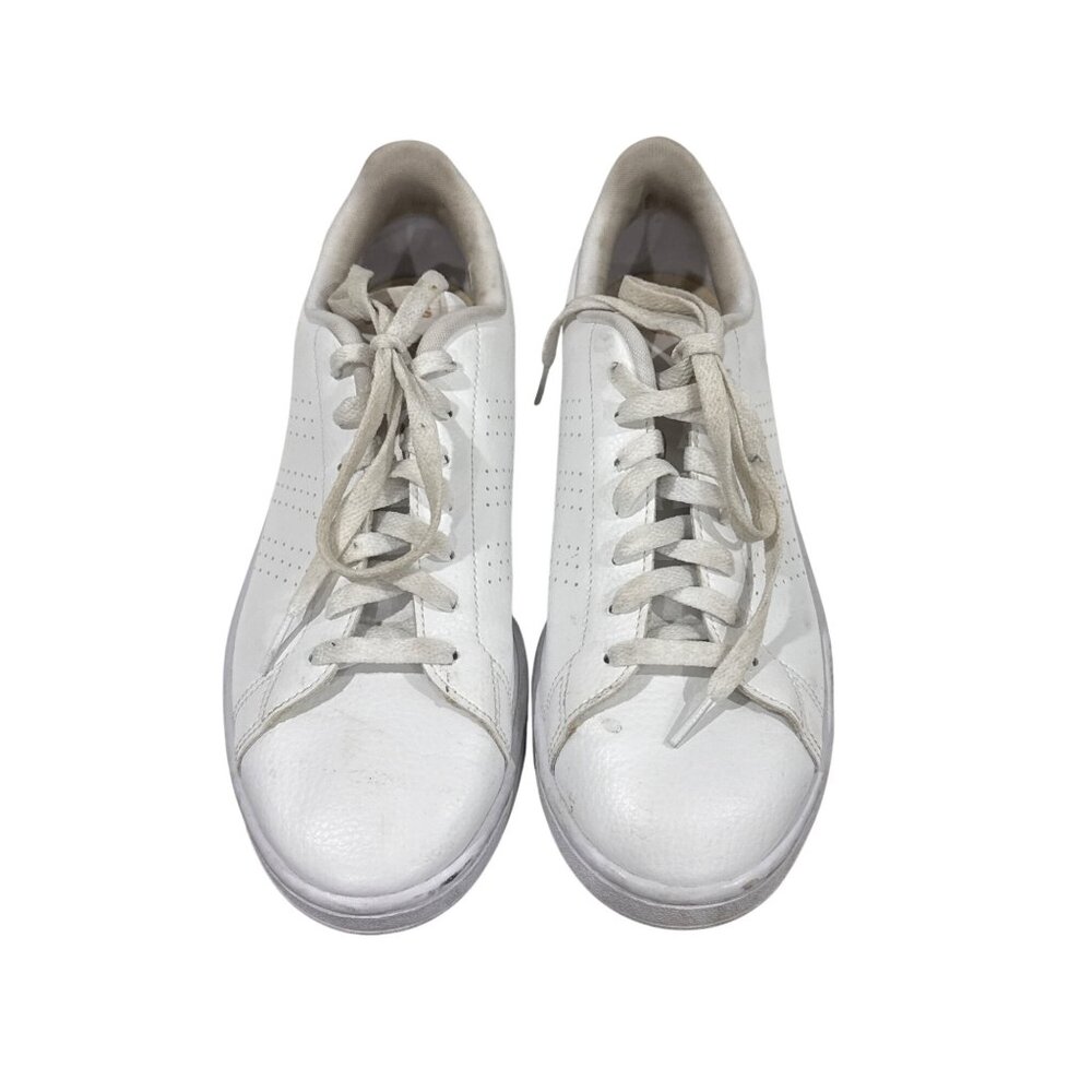 Adidas Cloudfoam Comfort White & Tan Casual Sneakers Size 10 1/2